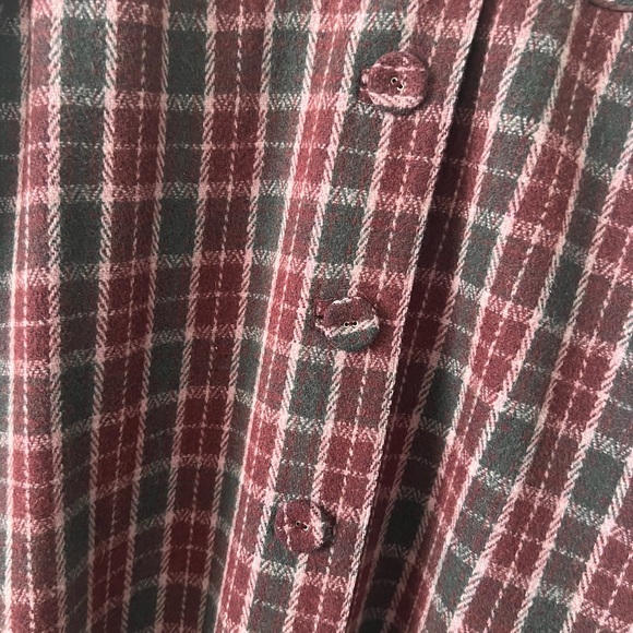 April Cornell Wool Blend/Burgundy and Gray Plaid Coat - Picture 4 of 16